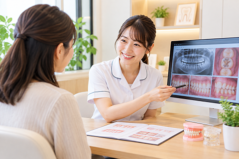 >はじめての歯科医院は、少し不安ですよね。